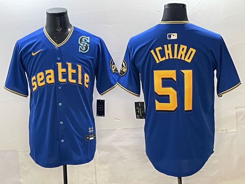 Men Nike 2025 Seattle Mariners #51 Ichiro Blue City Edition MLB Jersey 004